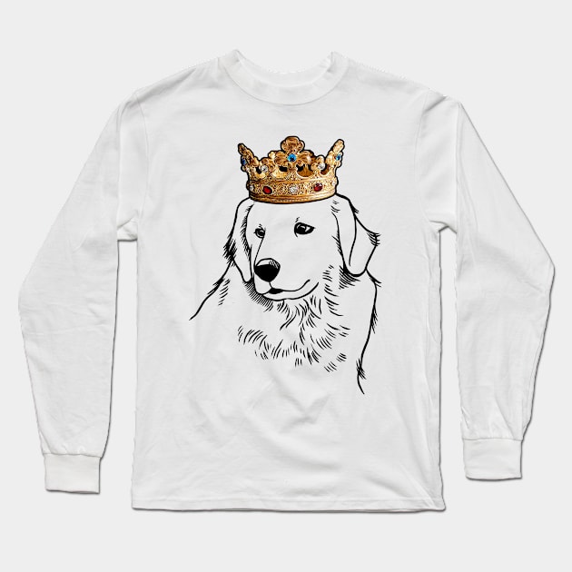 Great Pyrenees Dog King Queen Wearing Crown Long Sleeve T-Shirt by millersye